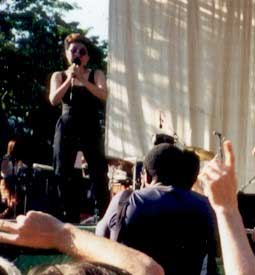 Yoko Ono performing live July 6th, 1996 during the free Summerstage Concert Series in Central Park New York, NY. Photo credit: John Doe